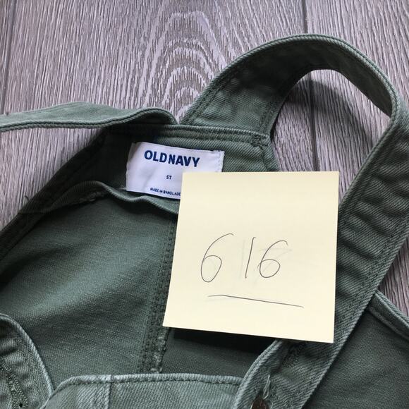 Old Navy Toddler Girls Overall Jumper Dress Green Cotton Spandex 5T - Picture 5 of 5